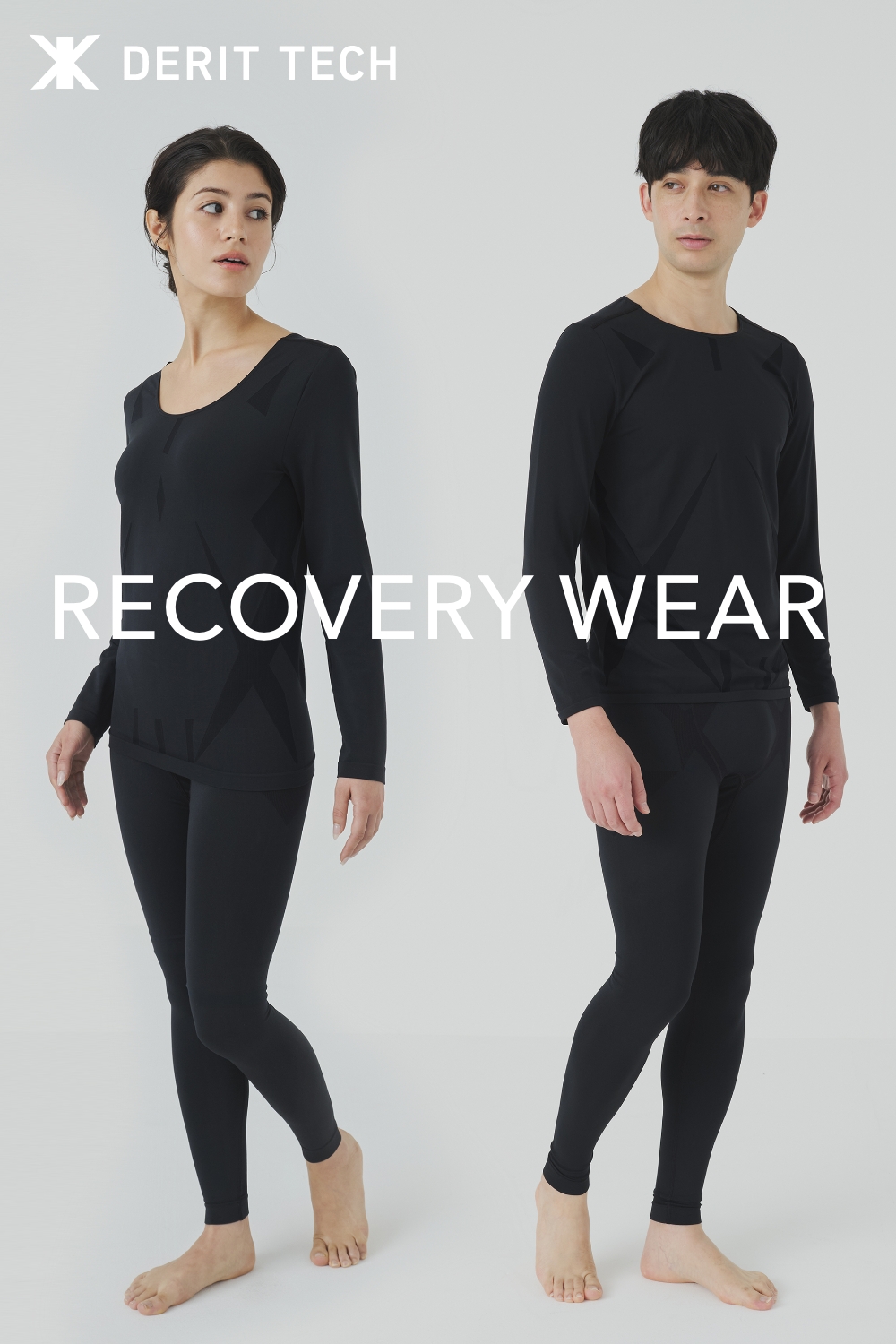 デリットテック リカバリーウェア（一般医療機器）（Mサイズ） ブラック 長袖インナーシャツ（レディース）
