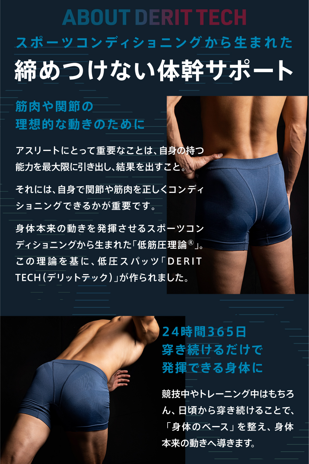 男性用DERIT TECH（デリットテック） SHORT SPATS ネイビー(5枚セット)