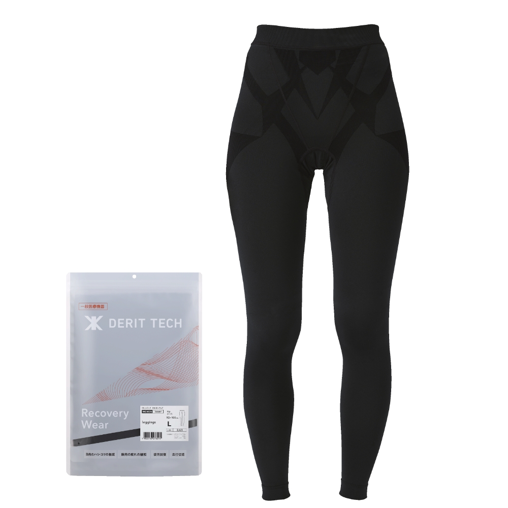 デリットテック リカバリーウェア（一般医療機器）（Mサイズ） ブラック レギンス （レディース）
