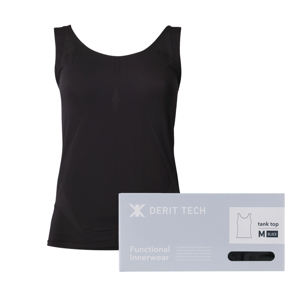 デリットテック 機能性インナーウェア（Lサイズ） ブラック タンクトップ（レディース）